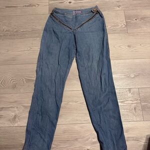 Vintage Faded Glou Women’s Blue Denim Straight Jeans 100% Cotton, Pockets, Sz 27